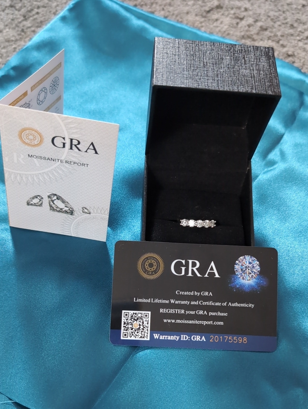 Silver Moissanite Eternity Ring in White